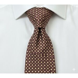 Brooks Brothers Makers Silk Tie Made In‎ USA Maroon Gold